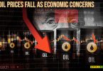 Oil prices fall as economic concerns